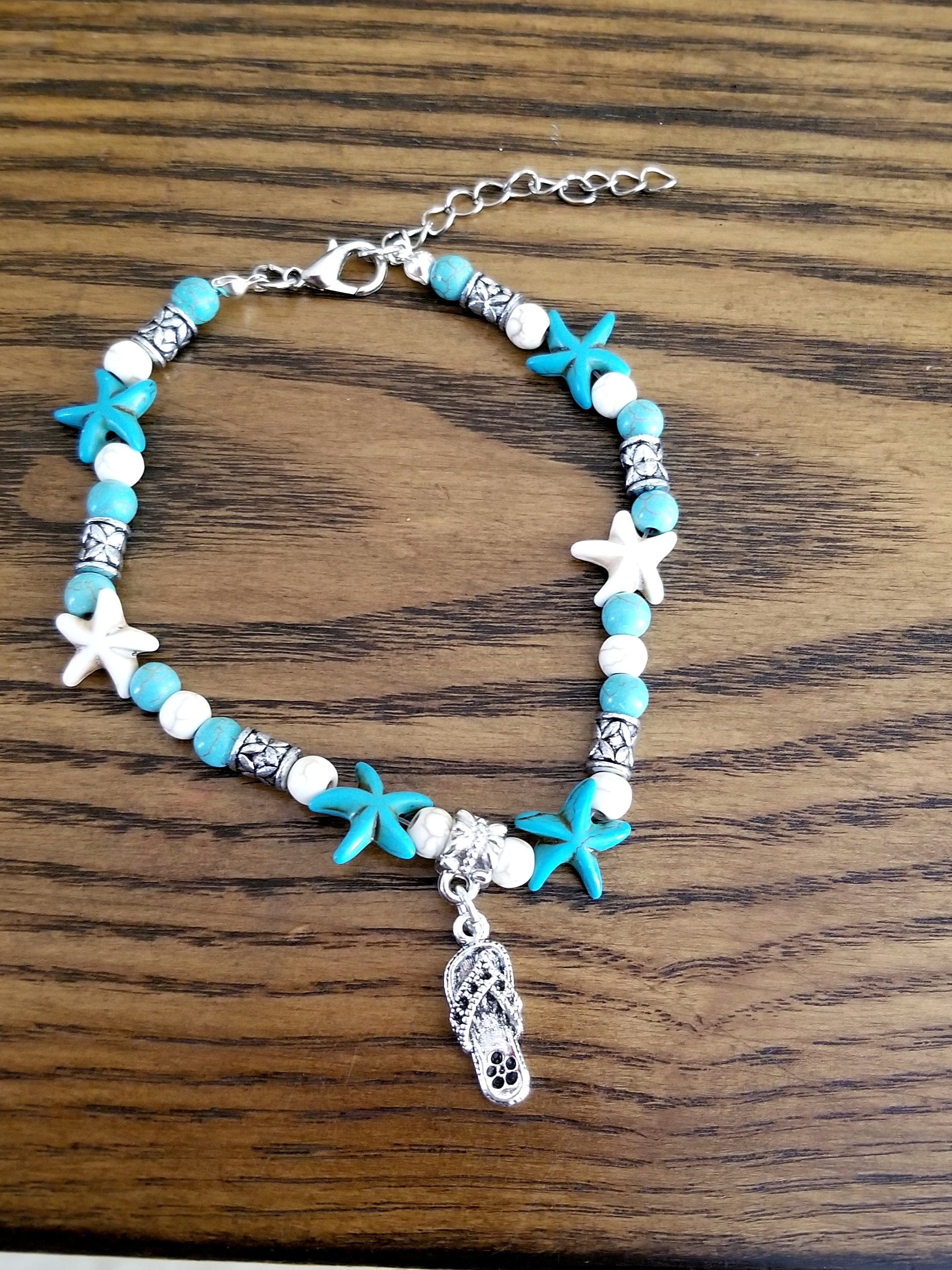 New Beaded Flip Flop Anklet Charm Ankle Bracelet Handmade Etsy