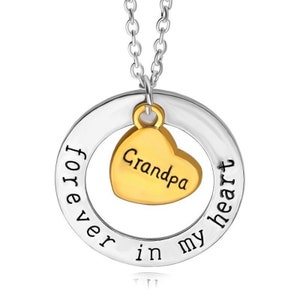 GRANDPA In Heaven Halskette, Opa Verlust Geschenk, für immer in meinem Herzen, Opa In Memory Geschenk, Enkelin Verlust von Opa Geschenk, Sympathy
