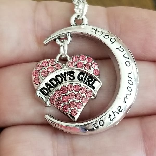 Silver Daddys Girl Necklace, Daughter Necklace from Dad, Daughter Gift from Dad, Father Daughter Christmas Gift from Dad, Daughter Pendant