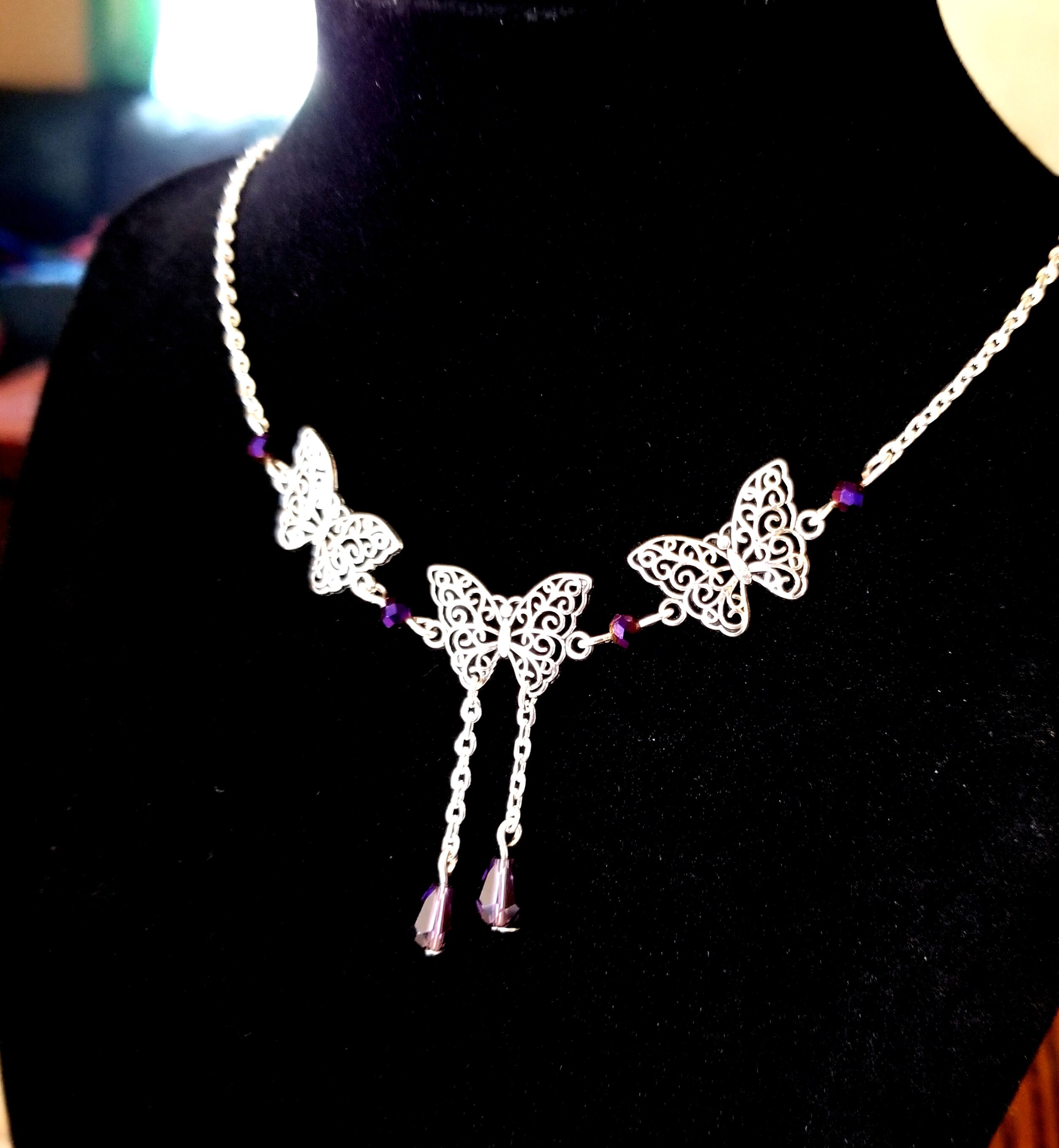 Butterfly Necklace, Crystal Butterfly Necklace, Butterfly