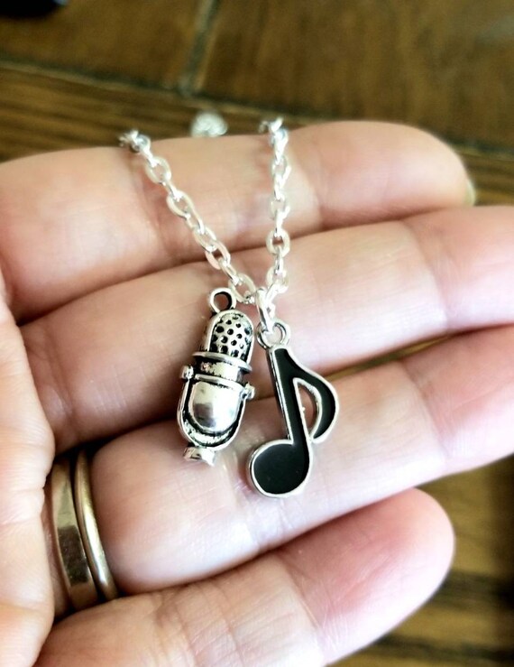 Musical Note Necklace, Black Cord Necklace, Music Lover, Music Gift,  Stocking Filler, Music Note, Gift for Her, Teen Gift, Teacher Gift - Etsy