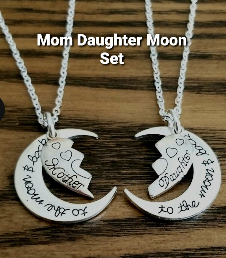 Daughter Necklace Set Engraved Heart 