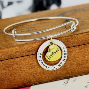 Pulseira Irmão no Céu, Irmão em Memória, Presente de Perda de Irmão, Joias em Memória de Irmão, Irmão Falecido, Irmão para Sempre em Meu Coração