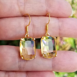 14k Gold Citrine Earrings, Citrine Earrings, Citrine Dangle Earrings, Yellow Gemstone Earrings, Citrine Jewelry, November Birthstone