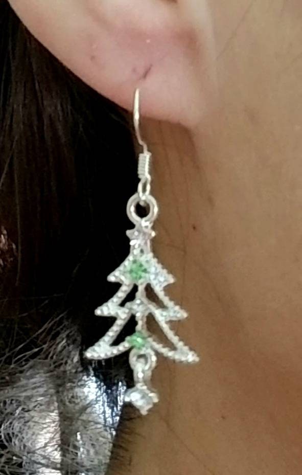 Albero di natale a forma di cristallo orecchini pendenti