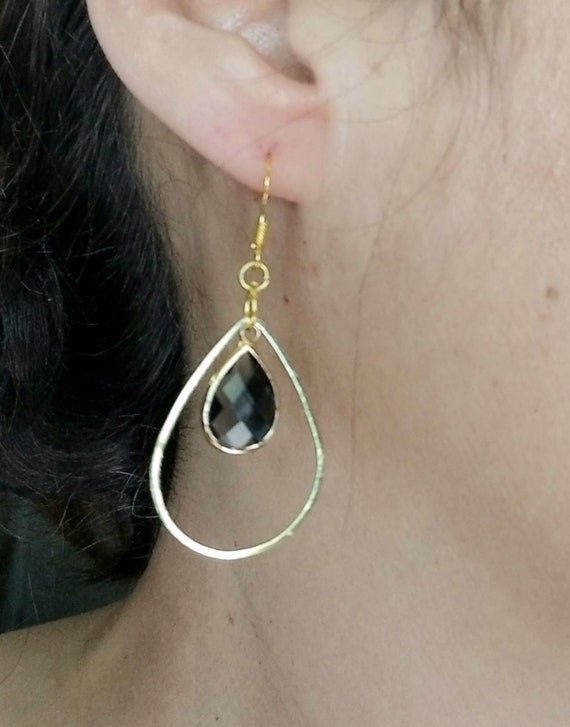 Smoky Quartz Earrings, 14k Gold Smoky Quartz Earrings, Gold Dangle
