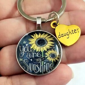 Sunflower Daughter Keychain: You are my Sunshine Charm