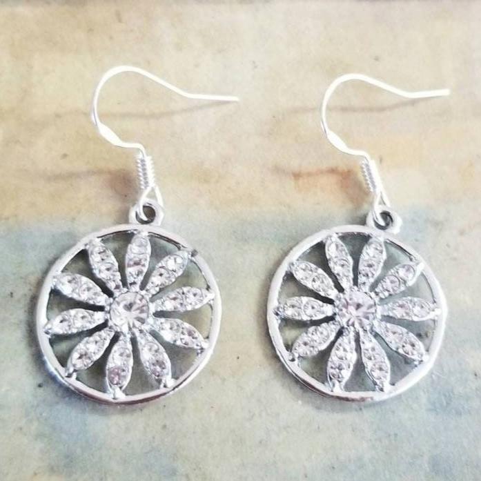 Silverly Boucles d'Oreilles Créoles en Argent Sterling avec Fleurs