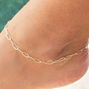 Gold Paperclip Chain Anklet, Gold Chain Ankle Bracelet, Unisex Anklet, Gold Anklet, Paperclip Chain Anklet, Gender Neutral Anklet, Anklets