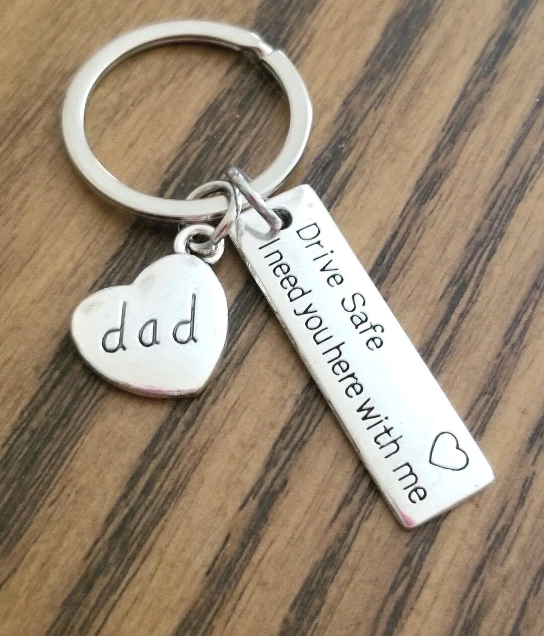 Dad Key Rings Metal Stainless Steel Dad Keychain, Drive Safe Dad Key Ring, Gift for Dad ...