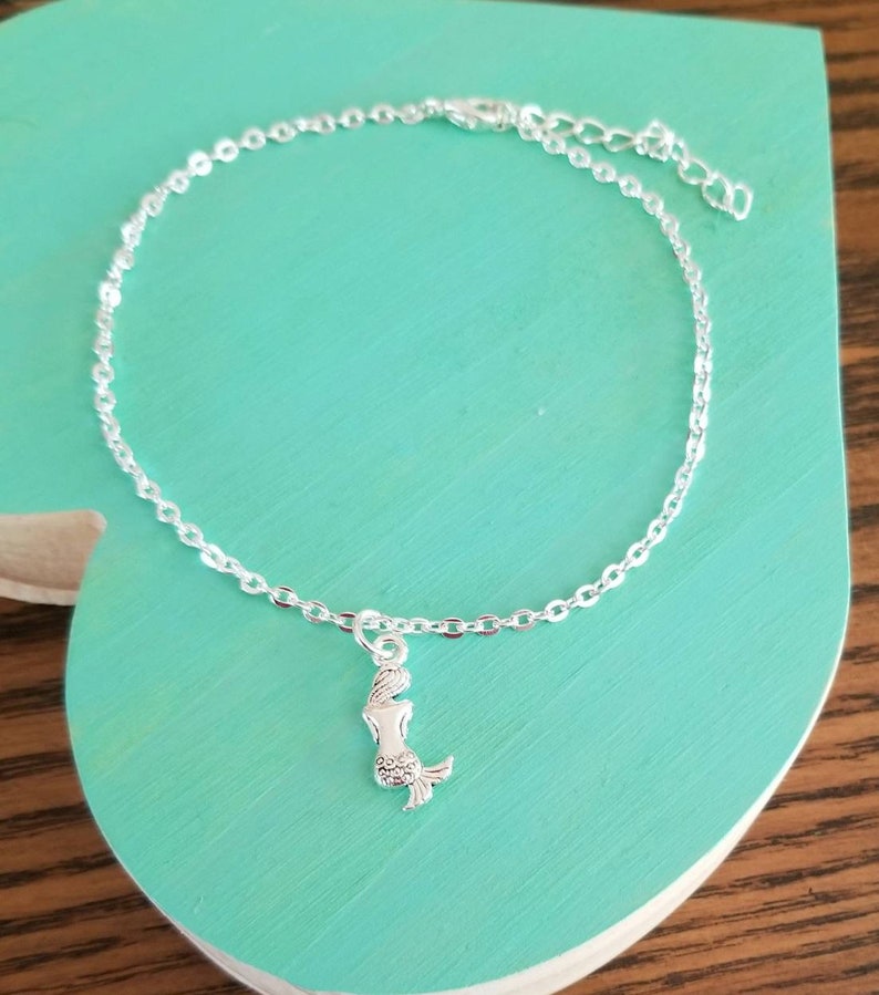Sterling Silver Mermaid Anklet Mermaid Ankle Bracelet Ocean Etsy