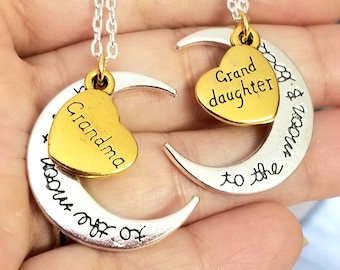 2pc Grandma & Granddaughter Necklace Set, Granddaughter Gift, Grandma Gift, Granddaughter Jewelry, Grandmas Girl, Granddaughter Christmas