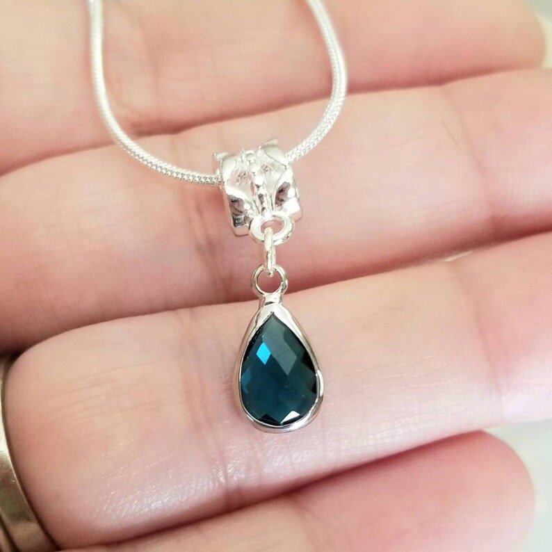 Sterling Silver Blue Topaz Pendant Necklace, Blue Topaz Jewelry, Blue Topaz Necklace, Sterling Silver Necklace, Blue Topaz Jewelry image 1