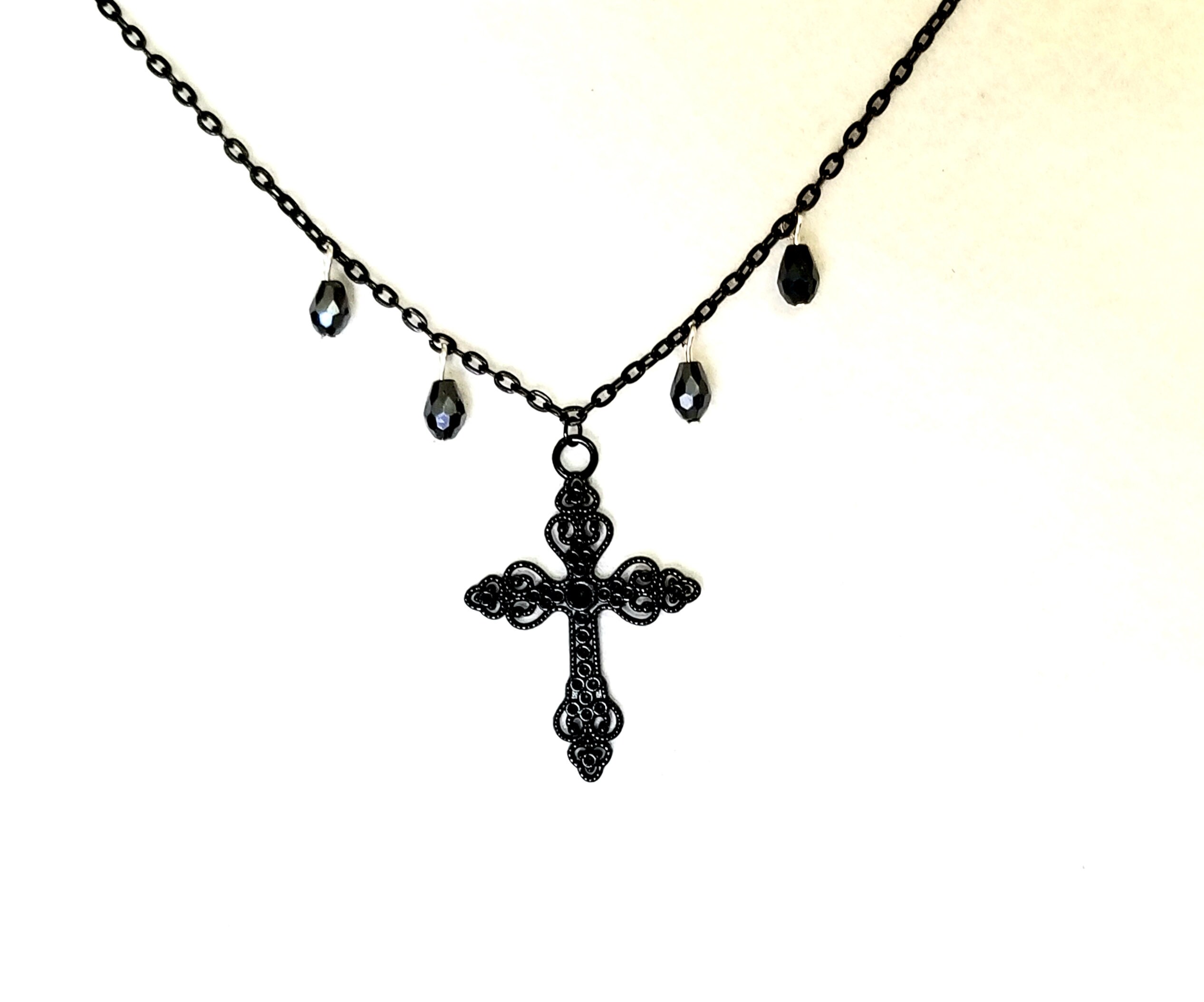 ★LECYTO★ Crystal Cross NecklaceBlack il_fullxfull.5836317394_so8o.jpg