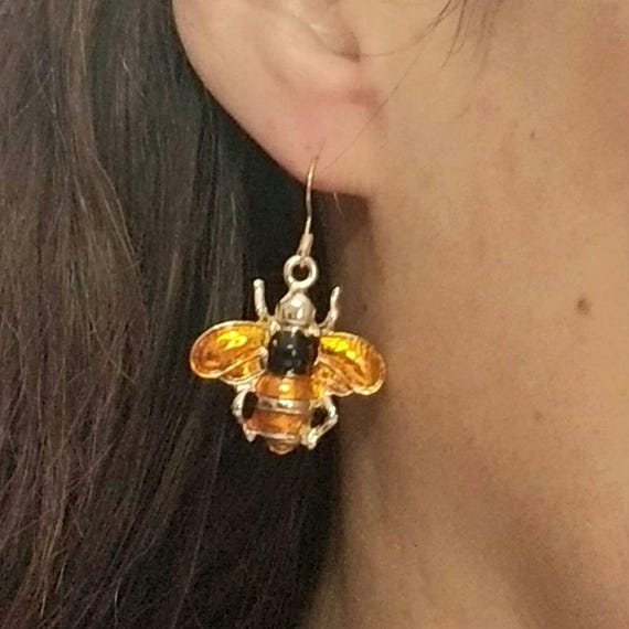 Orecchini Pendenti A Forma Di Ape In Argento Sterling 925 – Con Girasole – Gioielli Regalo Per Donne E Ragazze