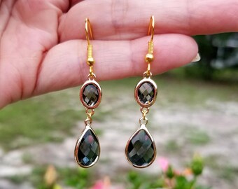R.ALAGAN/KNOT SMOKY QUARTZ EARRINGS(SILVER)