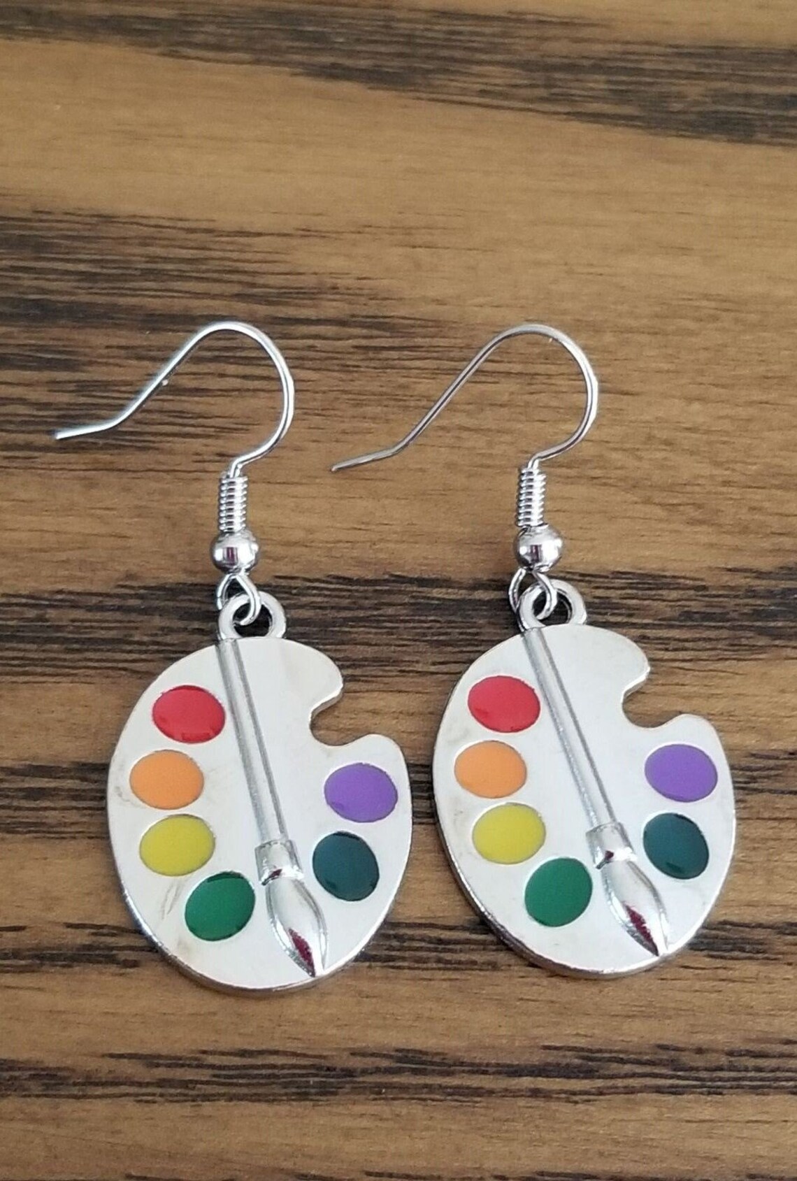 Art Palette Earrings Artist Palette Dangle Earrings Art Etsy