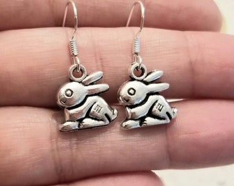 Silver Bunny Earrings, Bunny Earrings, Bunny Rabbit, Women's Jewelry, Girls Earrings, Bunny Jewelry, Rabbit Earrings, Year of the Rabbit