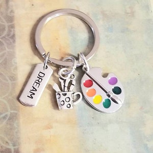 Artist Key Ring, Artists Keychain, Inspirational Gift, Painter, Encouragement, Artist Gift, Friend Gift, Gift for Her, Art Charm Keyring