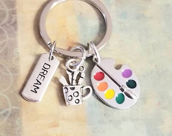 Artist Key Ring, Artists Keychain, Inspirational Gift, Painter, Encouragement, Artist Gift, Friend Gift, Gift for Her, Art Charm Keyring