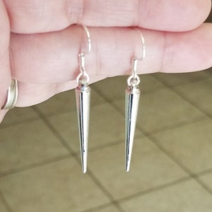 Spike Earrings, Silver Spike Earrings, Spike Dangle Earrings, Spike Jewelry, Womens Spike Earrings, Unisex, Mens Spike Earrings, Spikes