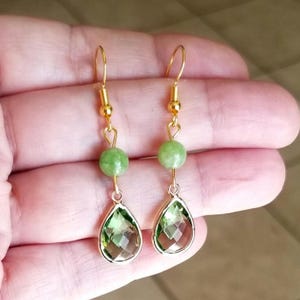 14k Gold Peridot Earrings, Peridot Earrings, Peridot Dangle Earrings, Tear Drop Earrings, Peridot Jewelry, Green Gemstone, August Birthstone
