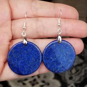 Sterling Silver Lapis Earrings, Large Lapis Earrings, Natural Lapis Earrings, Blue Lapis Dangle Earrings, Lapis Jewelry, Lapis Earrings