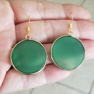 14k Gold Jade Earrings, Gold Dangle Earrings, Green Jade, Jade Stone, Genuine Jade Jewelry, Womens Earrings, Jade Jewelry, Green Gemstones