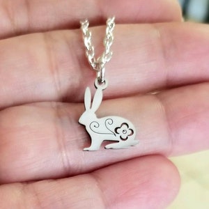 Easter Necklace, Silver Bunny Necklace, Rabbit Necklace, Easter Bunny, Easter Jewelry, Easter, Bunny Necklace, Bunny Pendant, Bunny Rabbit