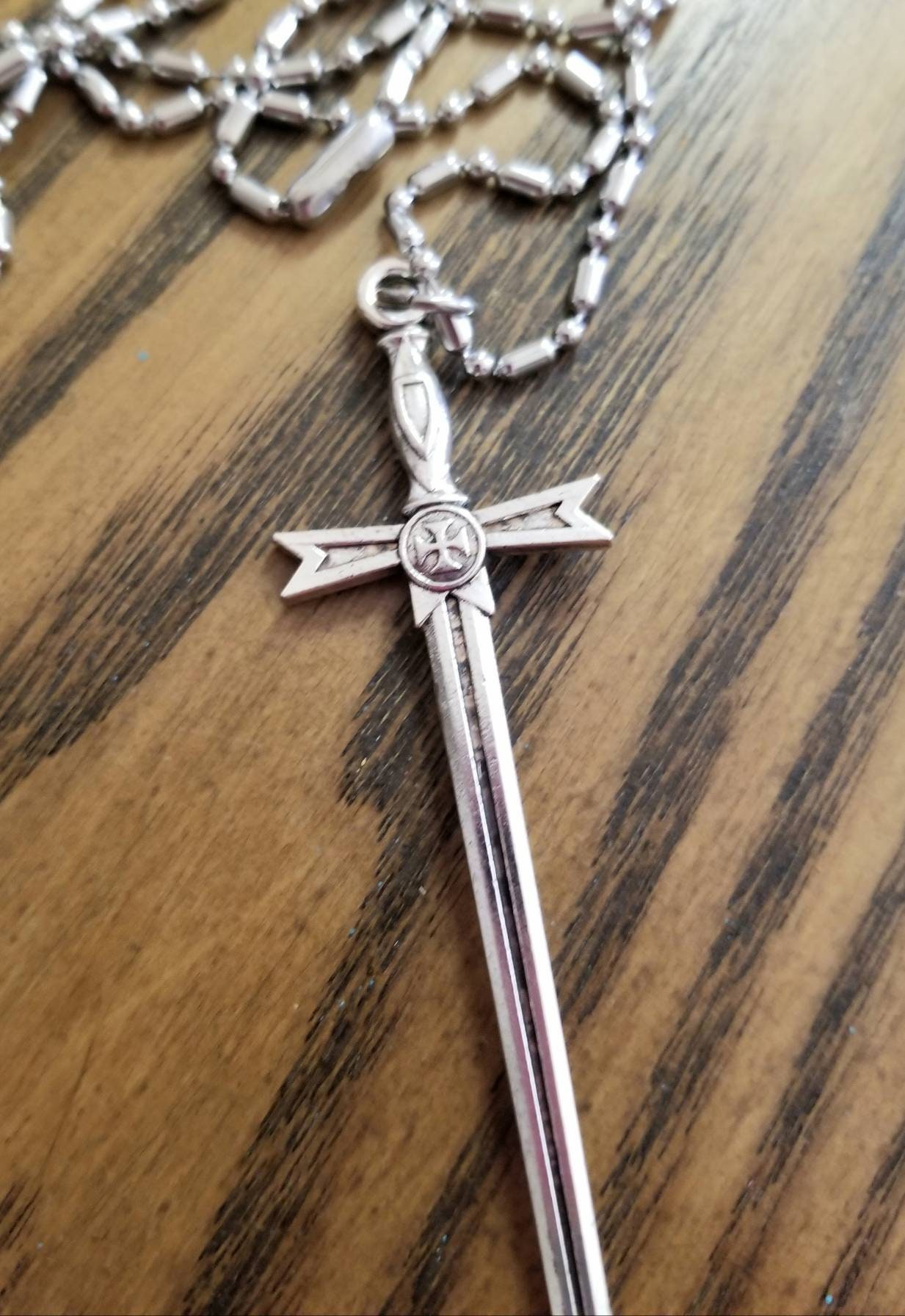 Knights Templar Necklace, Knights Templar Sword Necklace