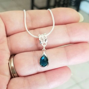 Sterling Silver Blue Topaz Pendant Necklace, Blue Topaz Jewelry, Blue Topaz Necklace, Sterling Silver Necklace, Blue Topaz Jewelry image 5