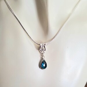Sterling Silver Blue Topaz Pendant Necklace, Blue Topaz Jewelry, Blue Topaz Necklace, Sterling Silver Necklace, Blue Topaz Jewelry image 2