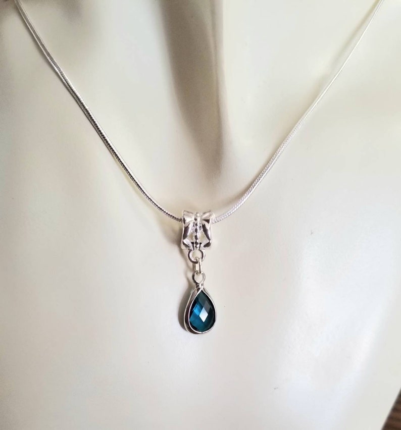 Sterling Silver Blue Topaz Pendant Necklace, Blue Topaz Jewelry, Blue Topaz Necklace, Sterling Silver Necklace, Blue Topaz Jewelry image 2