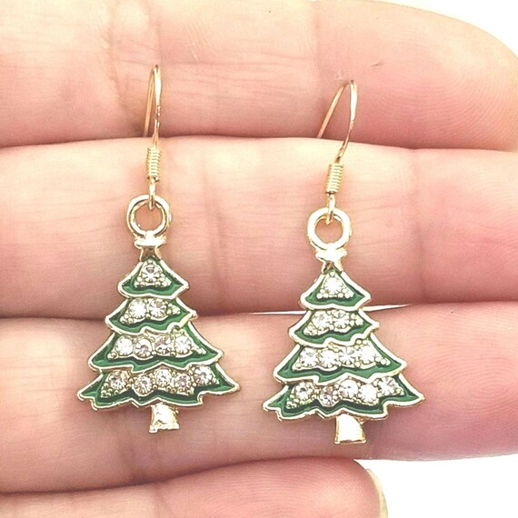 orecchini da donna a forma di albero di Natale, verde