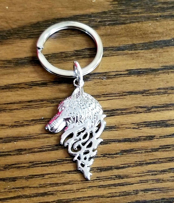 Wolf Keychain, Wolf Key Ring, Wolf Jewelry, Wolf Head, Wolves