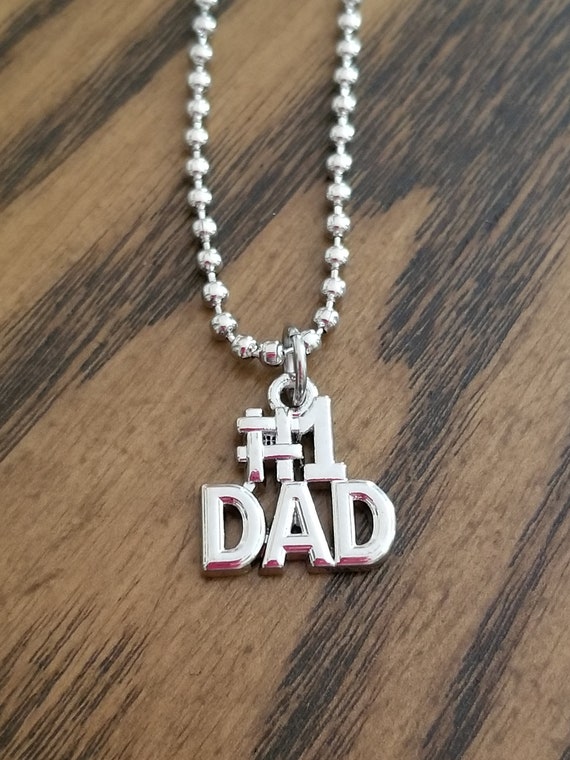 Dad Necklace 1 Dad Pendant Dad Jewelry Mens Necklace Dad Gift