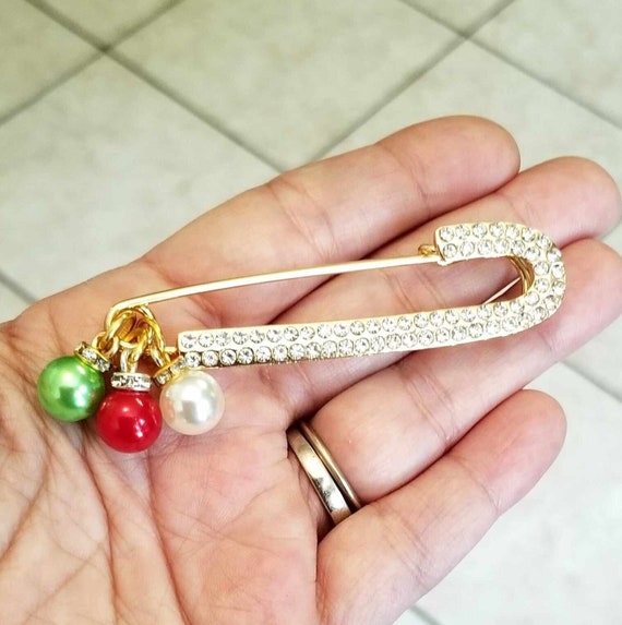 クリスマスブローチ、クリスマスピン、クリスタルキャンディケイン