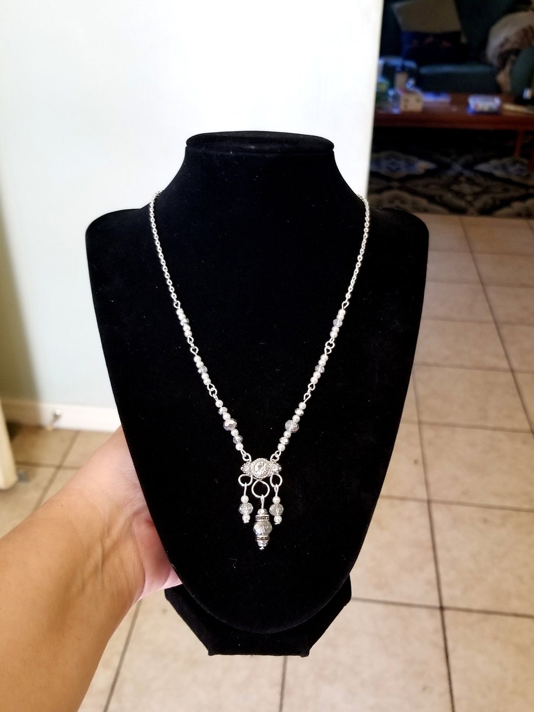 Texas A&M Aggies Home Sweet Home Silver Crystal Necklace - NCAA Licensed Jewelry