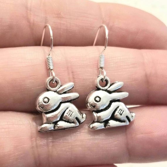 Orecchini di Pasqua Donna Bambina, Squisito Orecchini Pendenti Pasqua in Acrilico, Carino Orecchino Interessante Earrings Coniglio Pasqua per Donne Ragazze Feste Accessori (Bianco-B