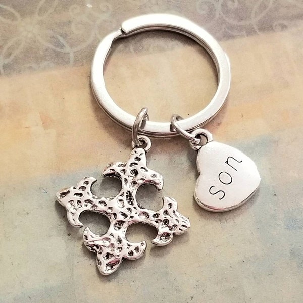 Son Keychain, Knights Cross Keychain, Iron Cross,  Templar Key Ring, Medieval, Crusaders, Templar Cross, Son Gift, Gifts for Him, Son Gifts