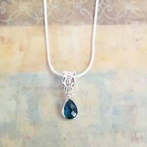 Sterling Silver Blue Topaz Pendant Necklace, Blue Topaz Jewelry, Blue Topaz Necklace, Sterling Silver Necklace, Blue Topaz Jewelry image 4
