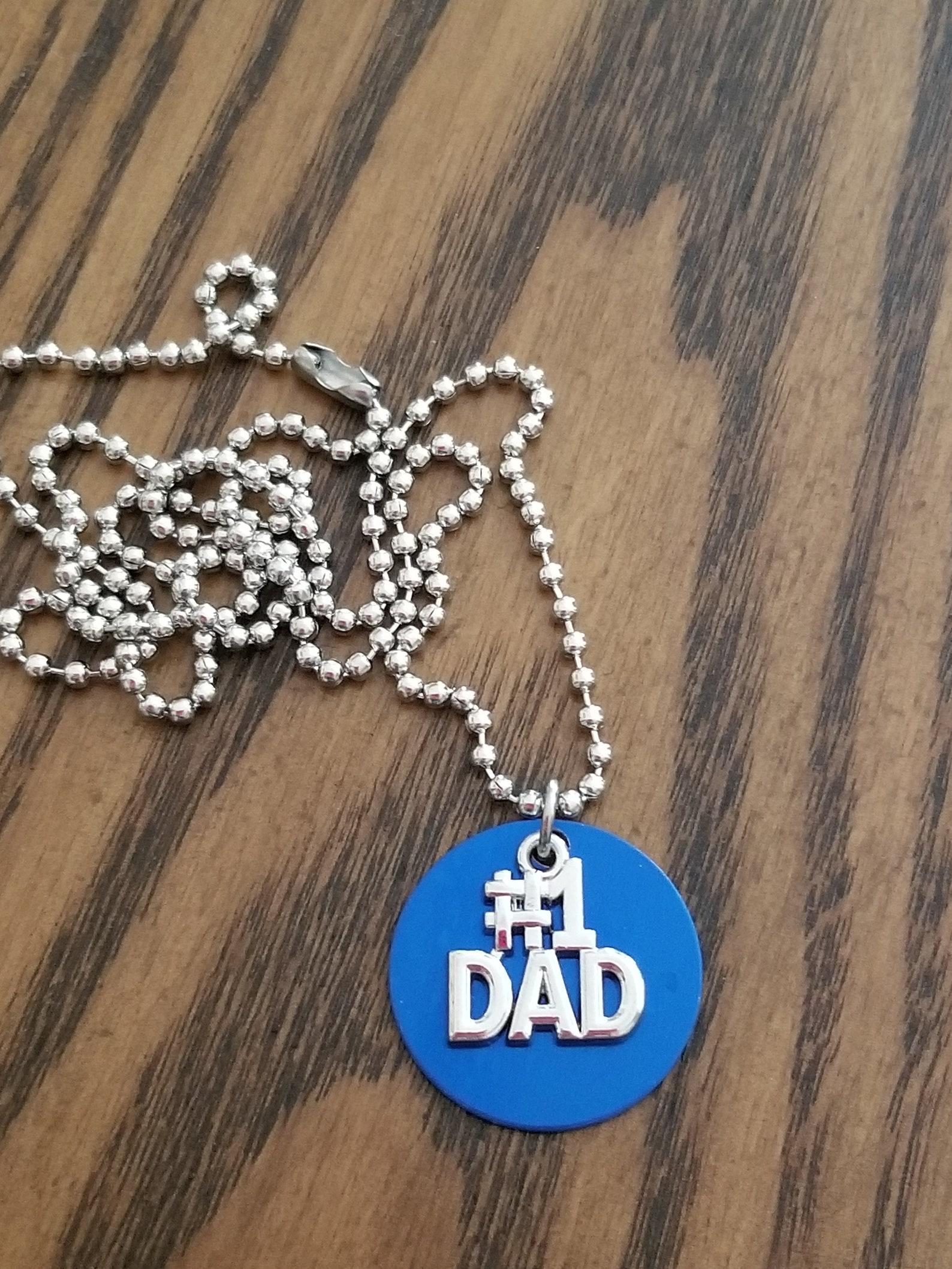 Silver 1 Dad Necklace Dad Gift Dad Jewelry Men's Etsy