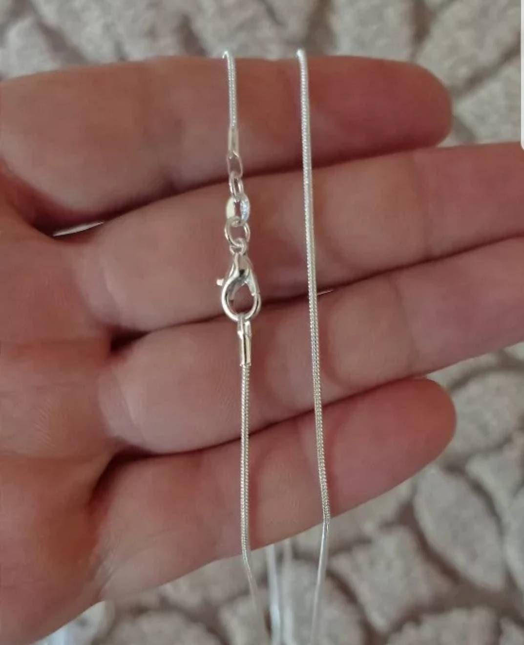 Sterling Silver Snake Chain Necklace, Unisex Silver Chain