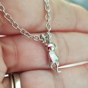 Sterling Silver Cat Anklet, Cat Anklet, Cat Jewelry, Cat Lover Gifts, Cat Charm Anklet, Sterling Silver Anklet, Cat Jewelry, Cat Lover Gift