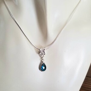 Sterling Silver Blue Topaz Pendant Necklace, Blue Topaz Jewelry, Blue Topaz Necklace, Sterling Silver Necklace, Blue Topaz Jewelry image 6