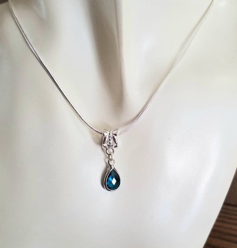 Sterling Silver Blue Topaz Pendant Necklace, Blue Topaz Jewelry, Blue Topaz Necklace, Sterling Silver Necklace, Blue Topaz Jewelry image 6