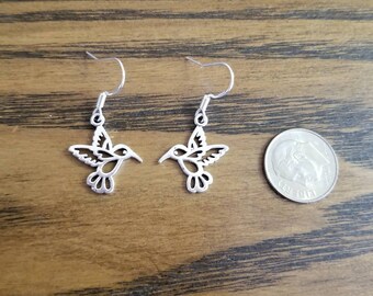 Orecchini a bottone in argento sterling 925 con colibrì Orecchini con zirconi cubici blu per regalo di gioielli da donna