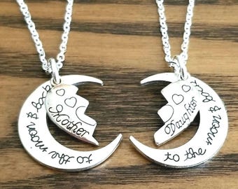 2pc or 3pc Mom and Daughter Necklace Set, Heart Puzzle Pendant, Mom Daughter Necklace, Mother Daughter Jewelry, Mom Daughter Necklace Set