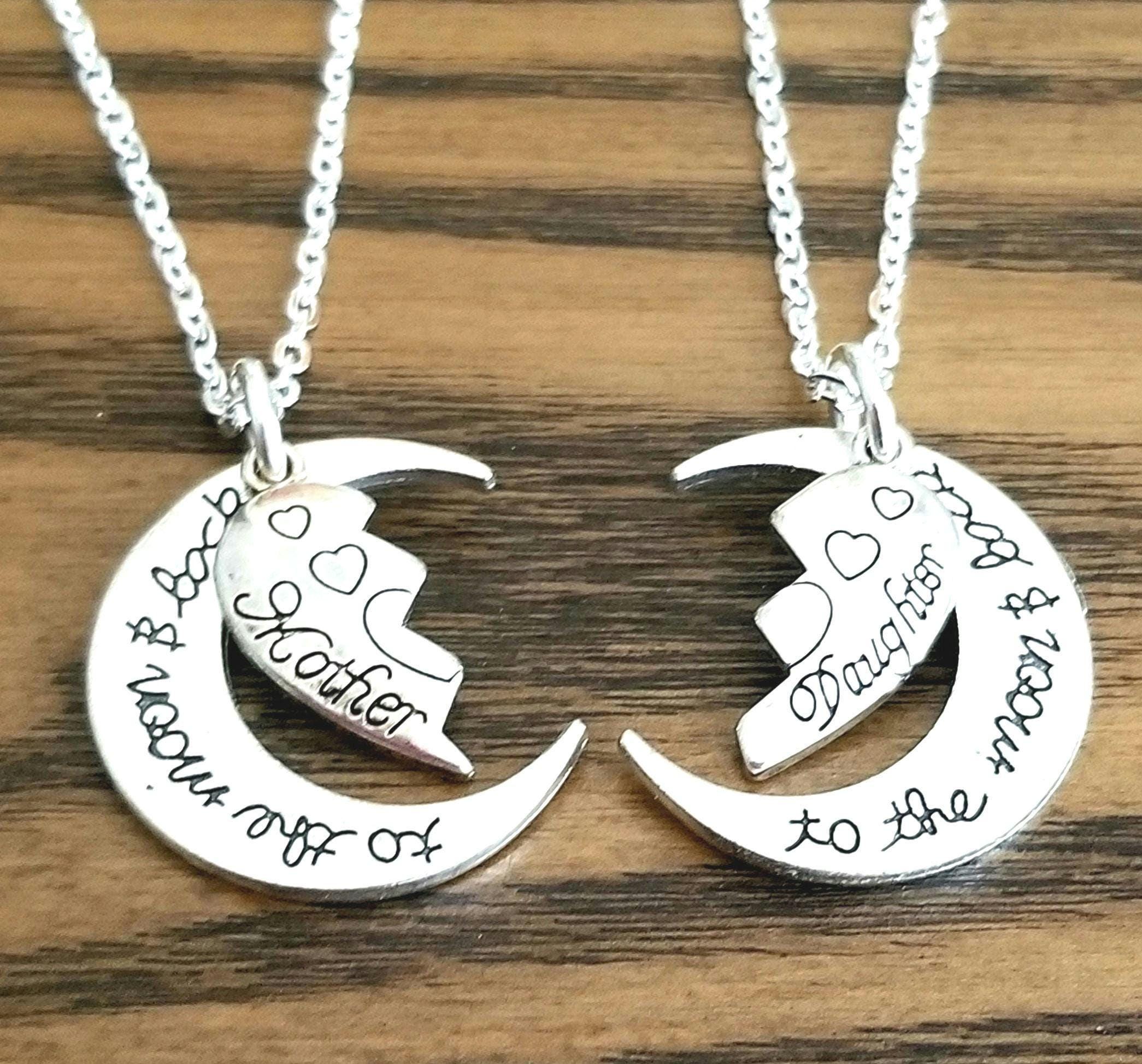 Set di collane con due cuori per madre e figlia, regalo