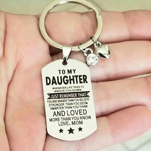 Daughter Keychain, Daughter Inspirational Gift, Daughter Gift, Daughter Key Ring, Stocking Stuffers, Mom Daughter, Daughter Gift from Mom